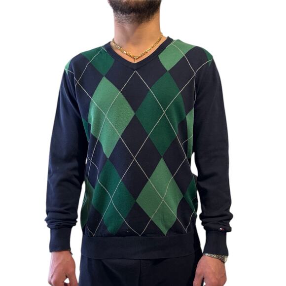 Tommy Hilfiger Men's Argyle Sweater Size M - Picture 2 of 5